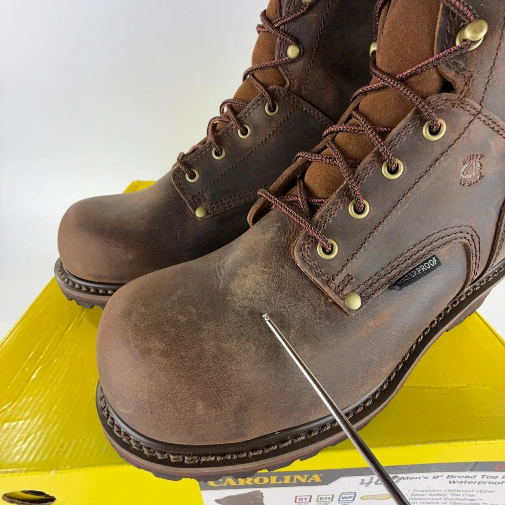 Carolina CA8508 Men 9 Inch Broad Toe Insulated‎ Waterproof Logger Boots 10 2E